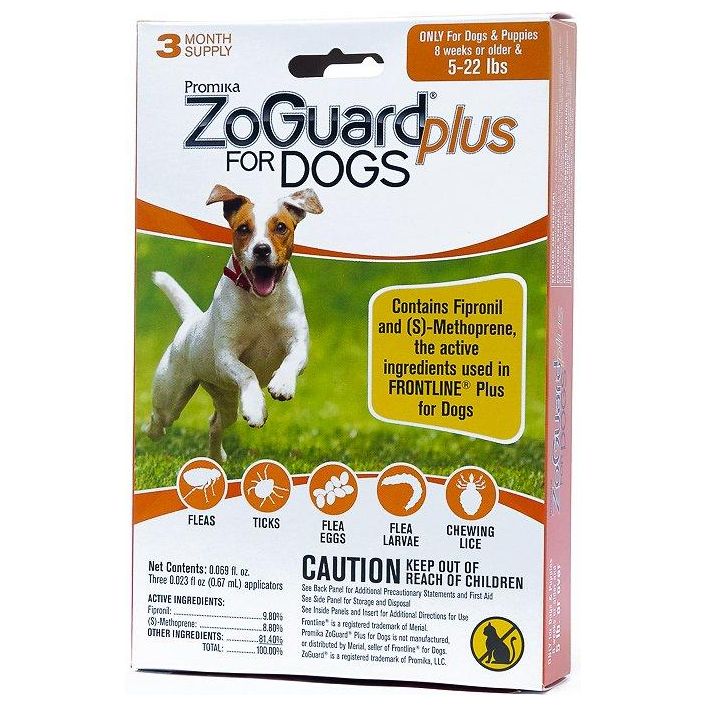 ZoGuard Plus Flea and Tick Drops for Small Dogs 3CT 5-22 lbs. ZoGuard