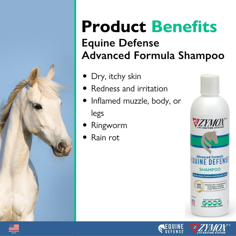 Zymox Equine Defense Advanced Formula Shampoo 12 oz. Bottle ZYMOX
